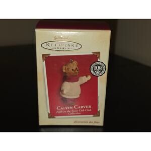 Hallmark Keepsake Ornament‎ CALVIN CARVER 2002 Snow Cub Club #5 Teddy Bear 100Th